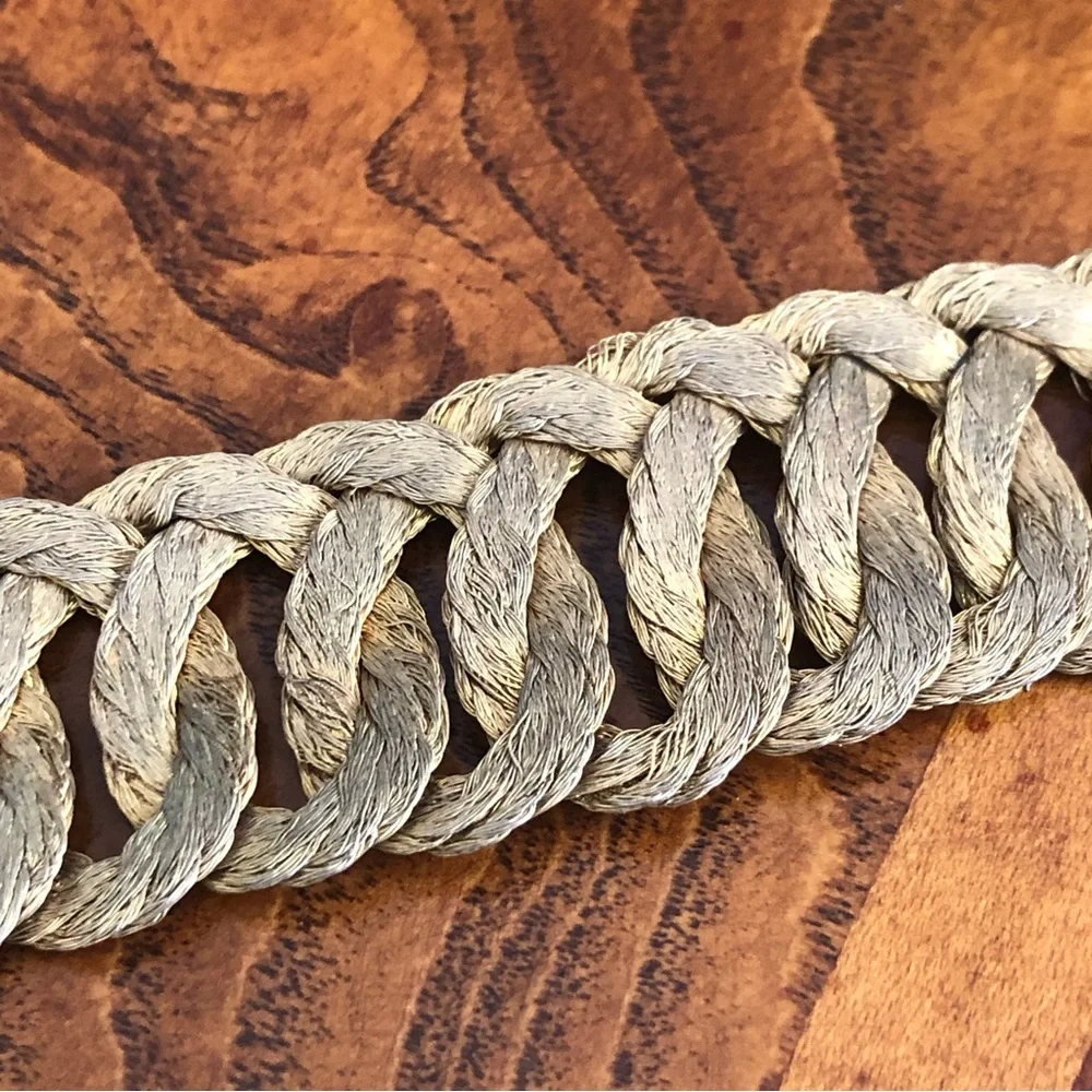 Vintage hand crafted braided gold strand bracelet
